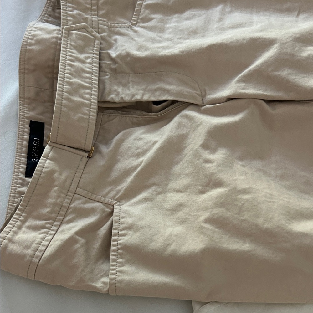 Gucci women  Light Beige Chino Trousers and white small shirt